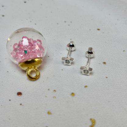 Aros Plata 925 Estrella Circón - Tope Seguridad