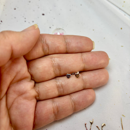 Aros Plata 925 Flor Corazón - Tope Seguridad