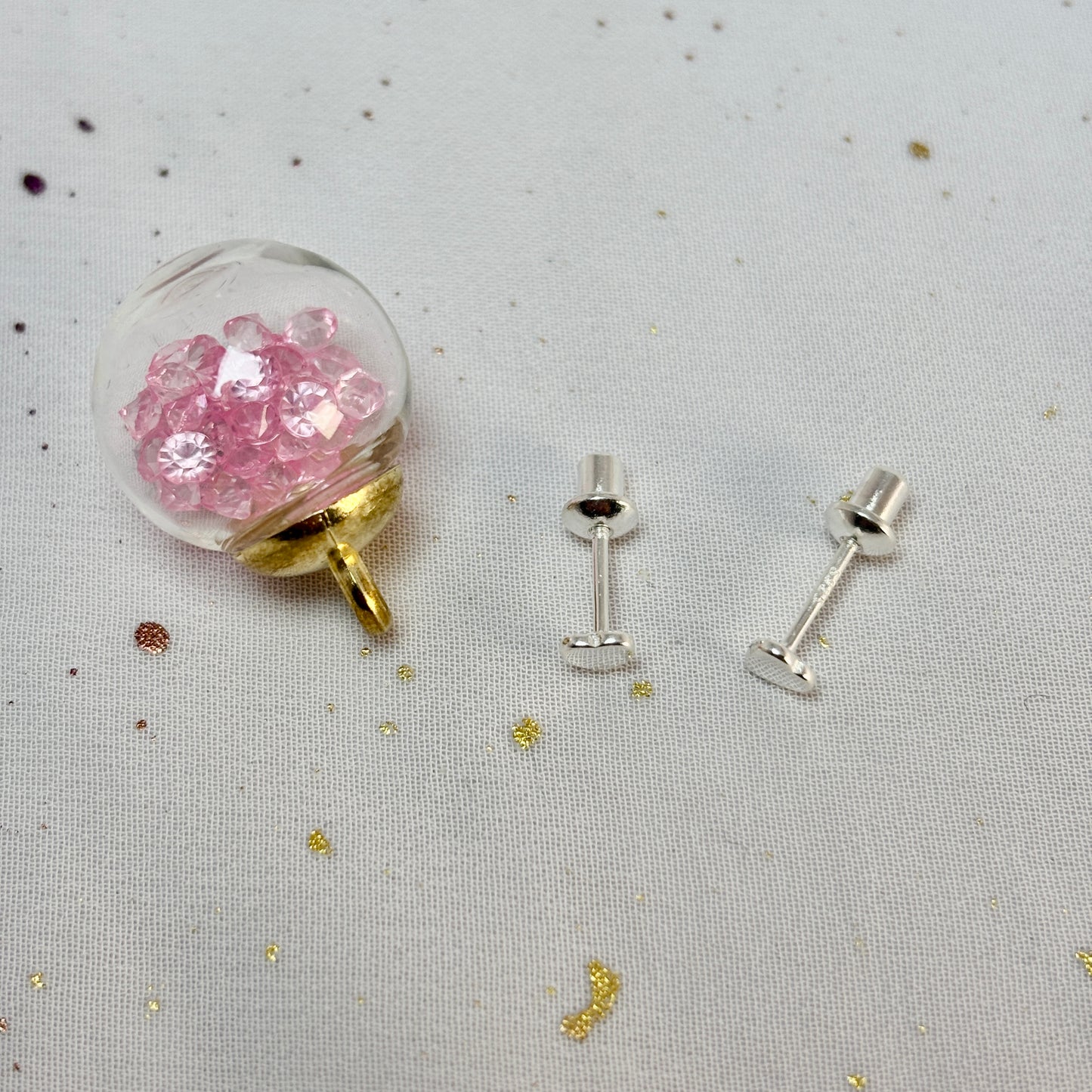 Aros Plata 925 Flor Corazón - Tope Seguridad