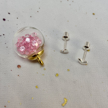 Aros Plata 925 Flor Corazón II - Tope Seguridad