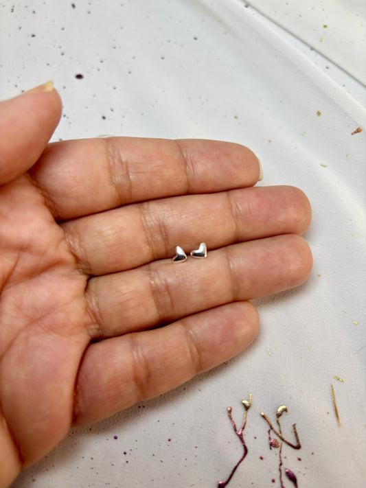 Aros Plata 925 Flor Corazón II - Tope Seguridad