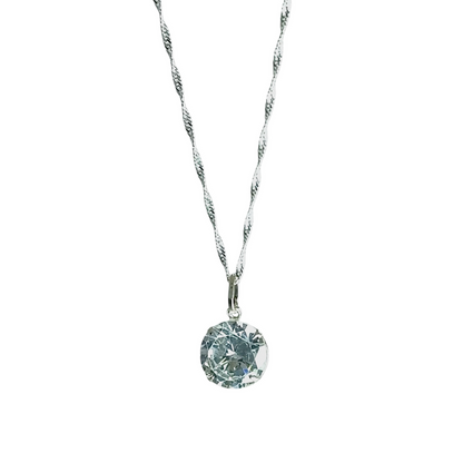 Collar Plata 925 Singapur 1,5MM + Colgante Punto De Luz 10MM