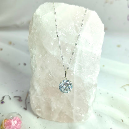 Collar Plata 925 Singapur 1,5MM + Colgante Punto De Luz 10MM