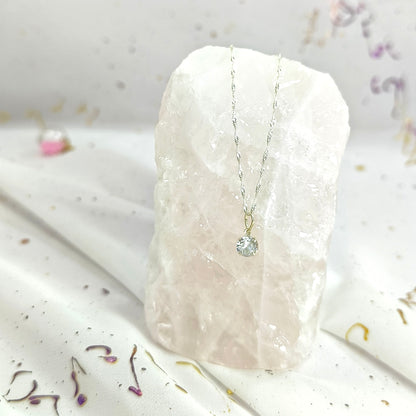 Collar Plata 925 Singapur 1,5MM + Colgante Punto De Luz 6MM