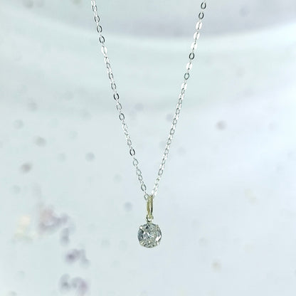 Collar Plata 925 Rolo 1MM + Colgante Punto De Luz 6MM