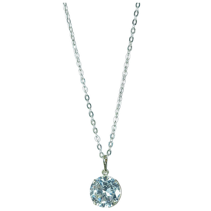 Collar Plata 925 Rolo 1MM + Colgante Punto De Luz 10MM