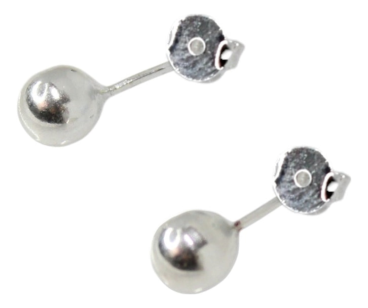 Aros de Plata 925 con Esfera Lisa – Diseño Clásico para Mujer