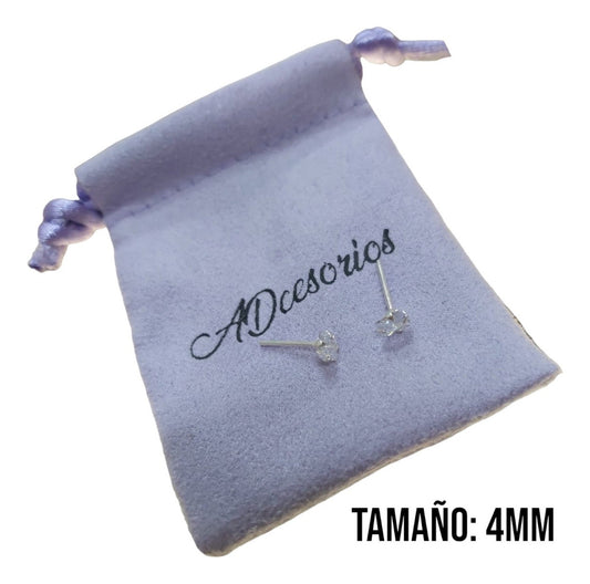 Aros Plata 925 Punto De Luz Cuadrado 3mm O 4mm - Adcesorios