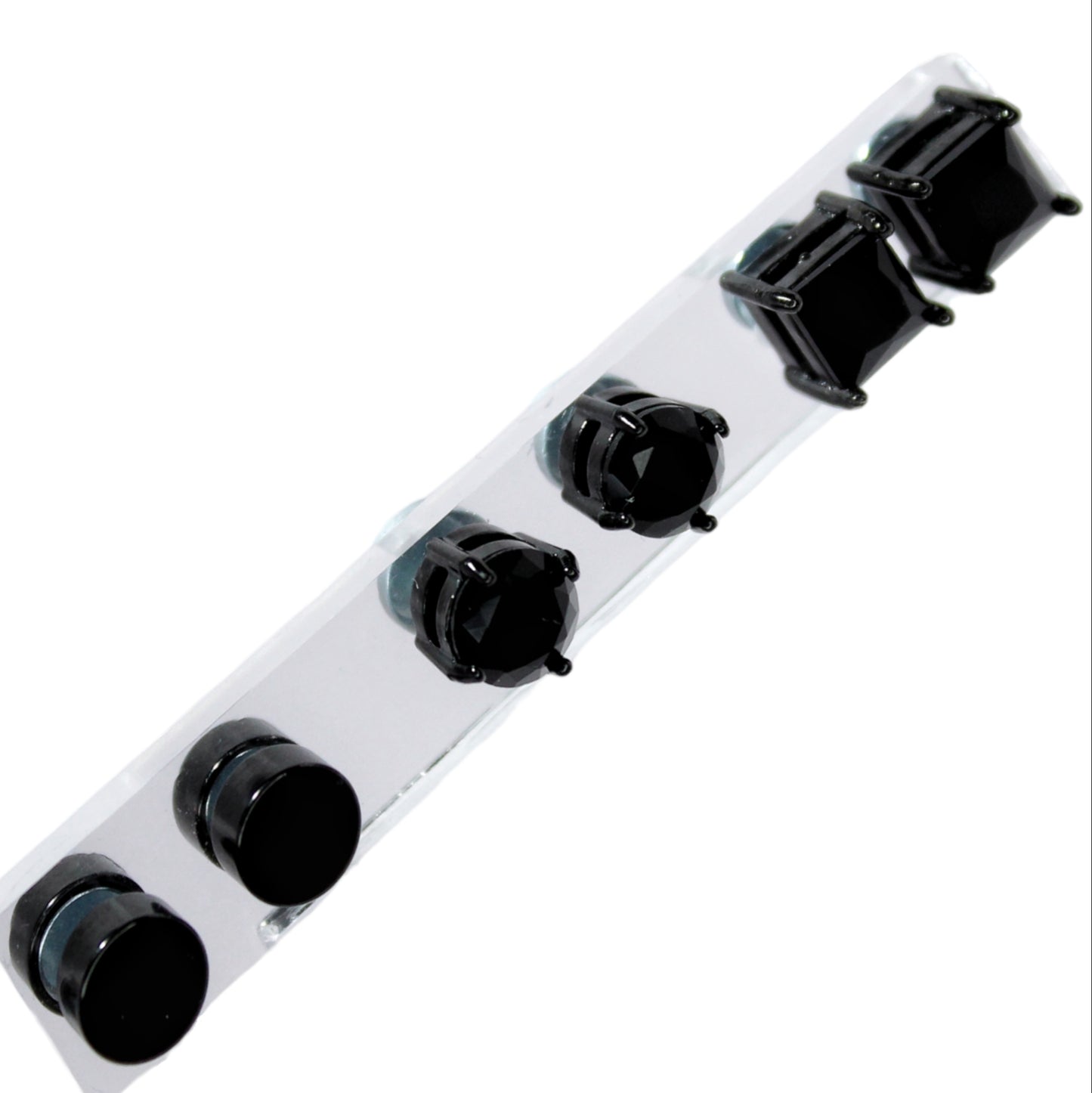 3 Pares Aros Imán Negros 6MM