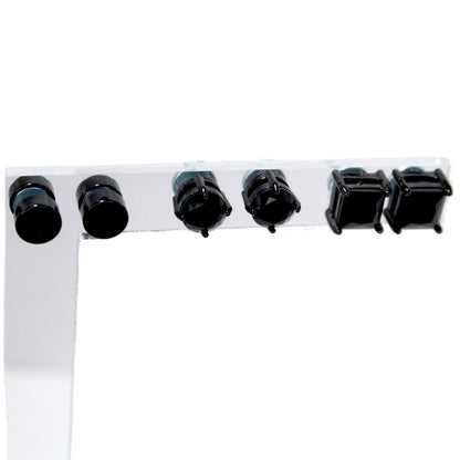 3 Pares Aros Imán Negros 6MM